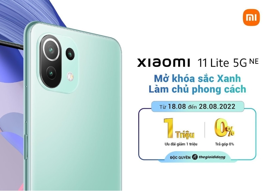 Xiaomi 11 Lite 5G NE có thêm phiên bản Xanh Bạc Hà độc quyền tại Thế Giới Di Động