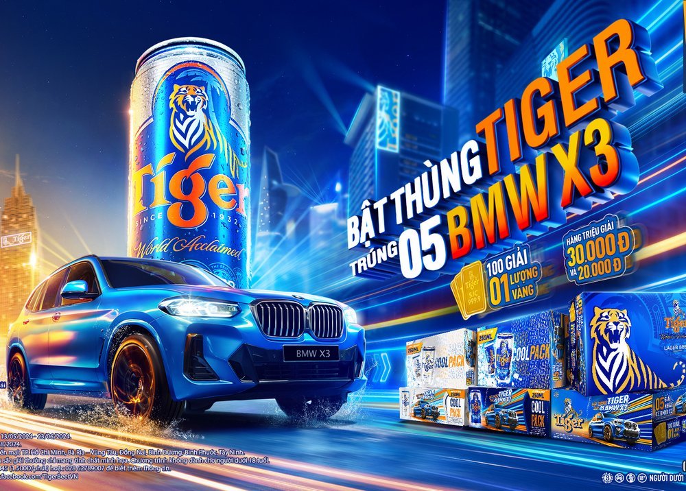 Bật Tiger Beer, có cơ hội trúng xe hơi BMW