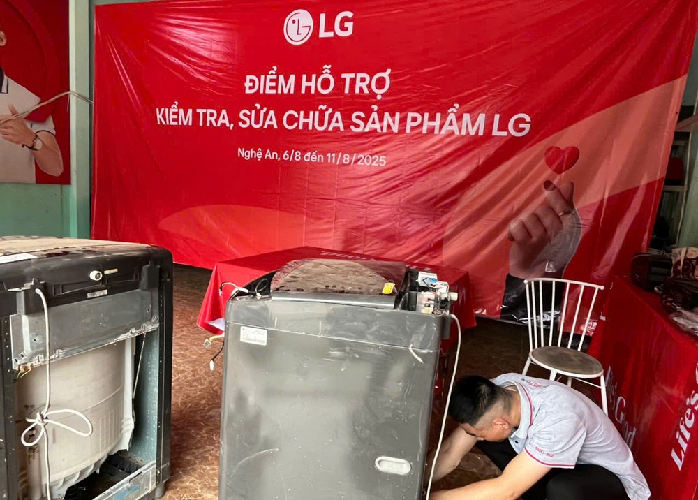 LG miễn phí sửa chữa thiết bị gia dụng vùng bão lũ