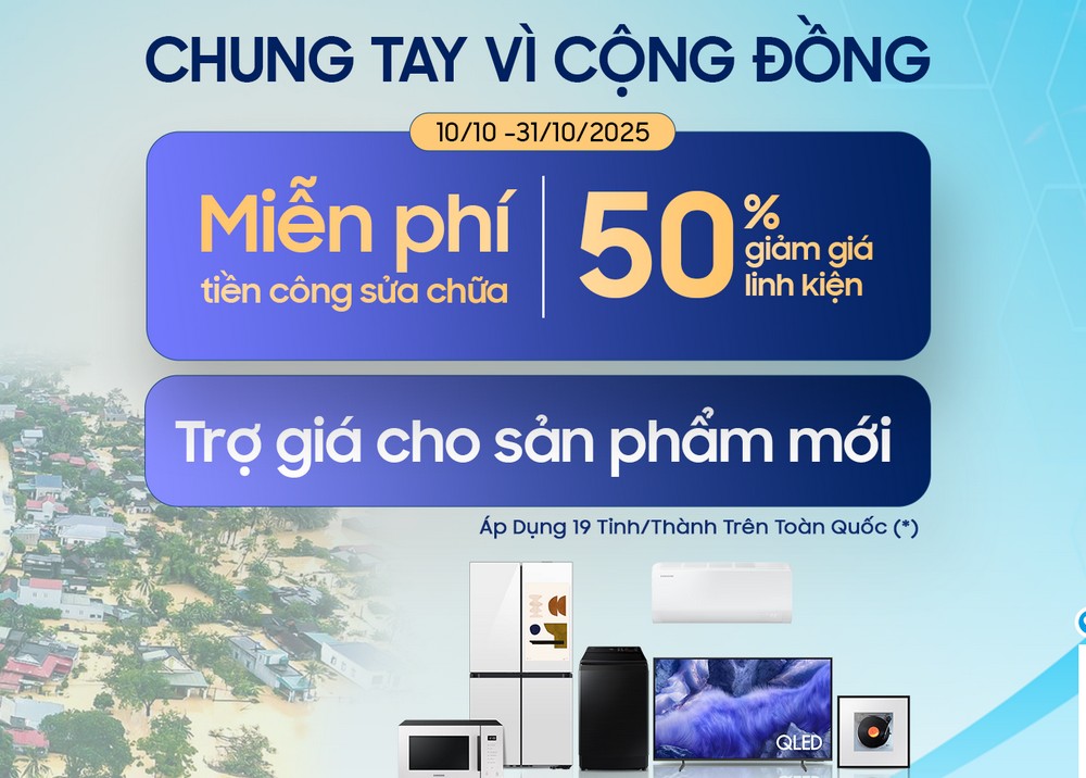 Samsung hỗ trợ khách hàng vùng lũ khắc phục thiệt hại