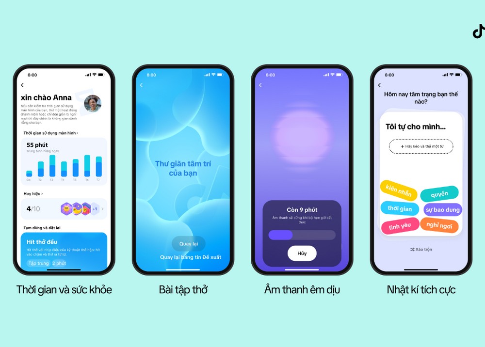 TikTok bổ sung công cụ thư giãn, quản lý thời gian sử dụng