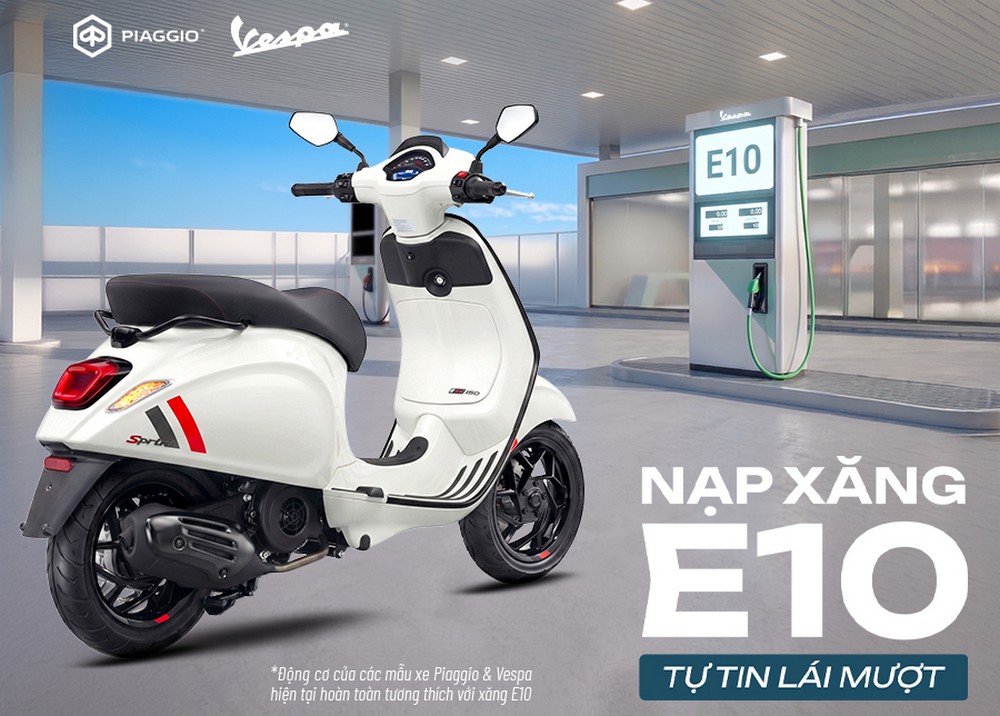 Xe Vespa, Piaggio vận hành ổn định với xăng E10